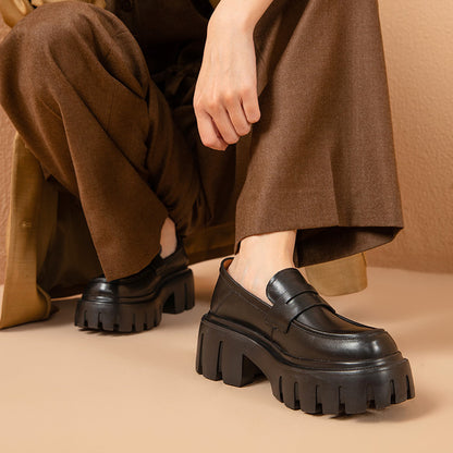 Chaussures rehaussantes rétro noires pour femmes