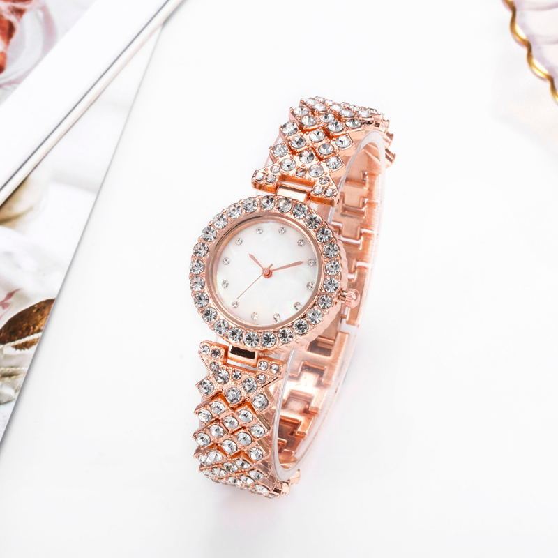 Reloj de cuarzo de aleación de diamantes para mujer, sencillo y moderno