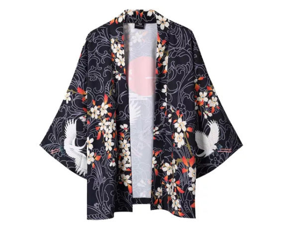 Été femmes Harajuku impression numérique Kimono manteau manteau Cardigan