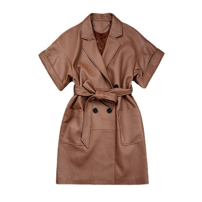 Women's Fashionable Temperament Casual Lapel Slim Trench Coat