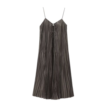 Summer New Women's Pleated Long Sling Dress