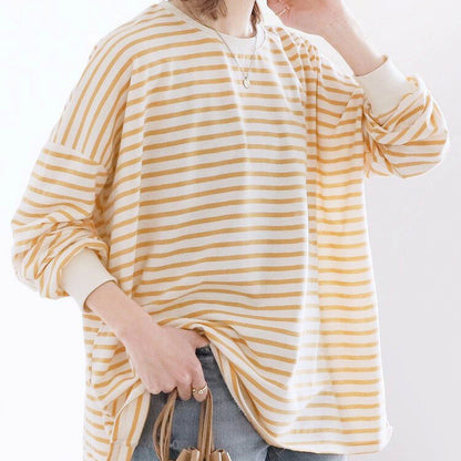 Women's Striped Sweater Loose Cotton