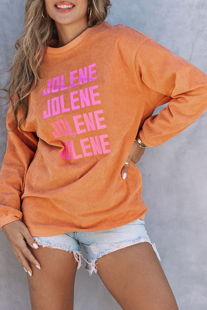 Sweat-shirt surdimensionné côtelé rose fraise