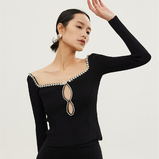 Women's Fashionable Fitted Long Sleeve Knitwear