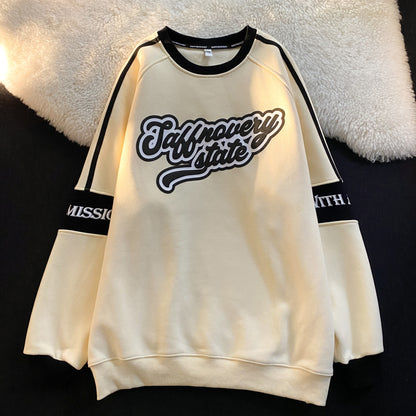 Pull rétro à manches longues et col rond pour femme