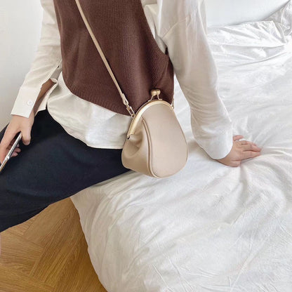 Petit sac messager rond simple et polyvalent à une épaule pour femme