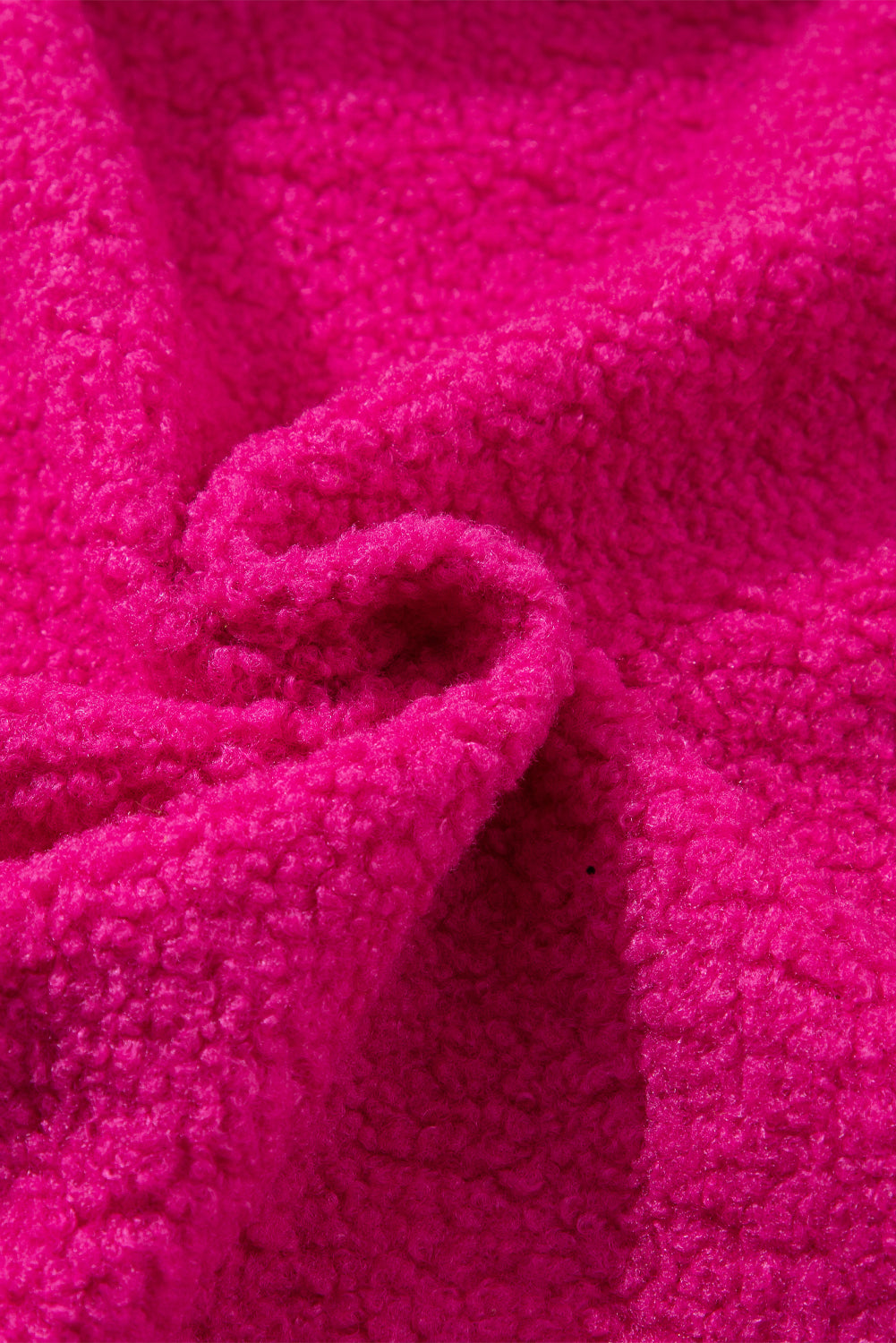 Chaqueta con botones y patchwork de sherpa de ante sintético en rosa brillante