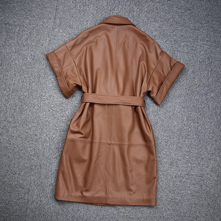 Women's Fashionable Temperament Casual Lapel Slim Trench Coat