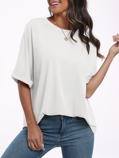 Pull ample à manches courtes pour femme