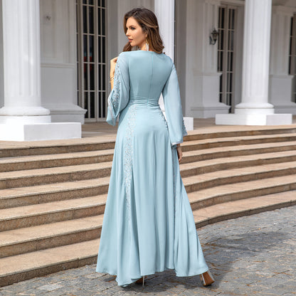 Vestido bordado de ocio con temperamento para mujer