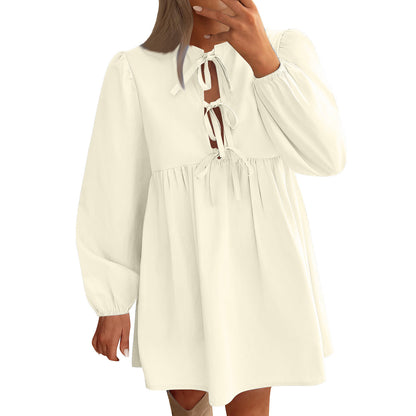 Robe mi-longue à manches longues pour femme