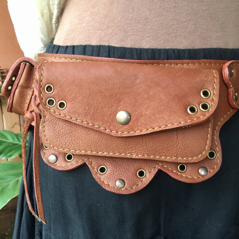 Portefeuille ceinture en cuir vintage