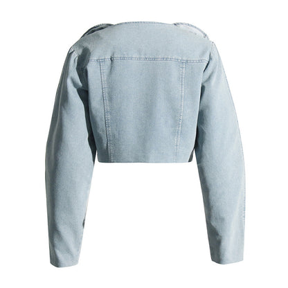 Design Long Sleeve Three-dimensional Decoration Denim Clothing