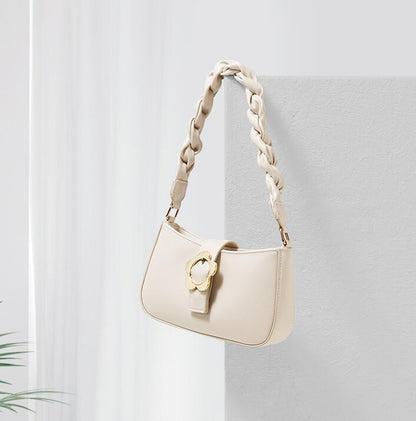 Women's French solid color shoulder bag