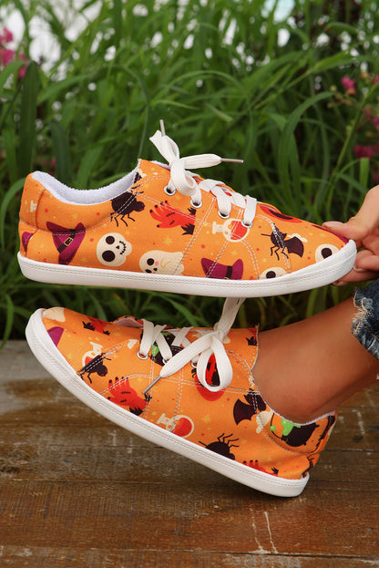 Zapatillas de deporte naranja rojizo Halloween Ghouls &amp; Pumpkin