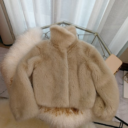 Manteau de fourrure chaud fin et épais