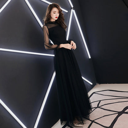 Women's Elegant Long Sleeve Long Party Dress