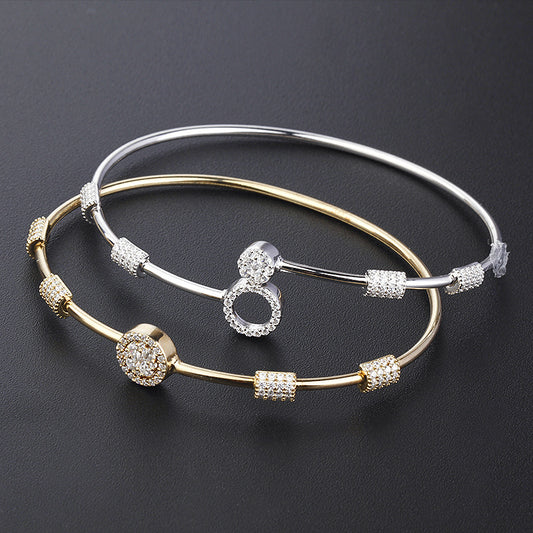 Bracelet extensible en argent et Zircon pour femmes