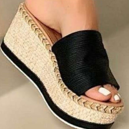 Sandalias con punta abierta de cuero PU