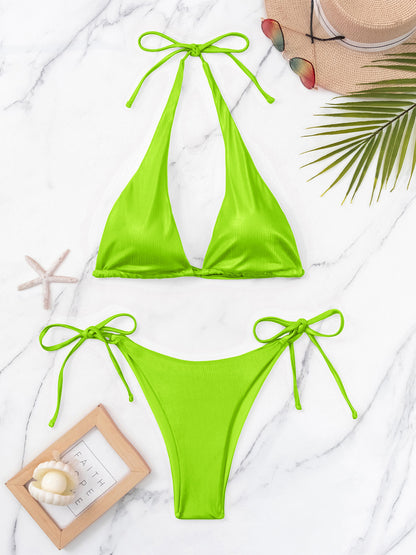 Ensemble de bikini deux pièces noué à col licou