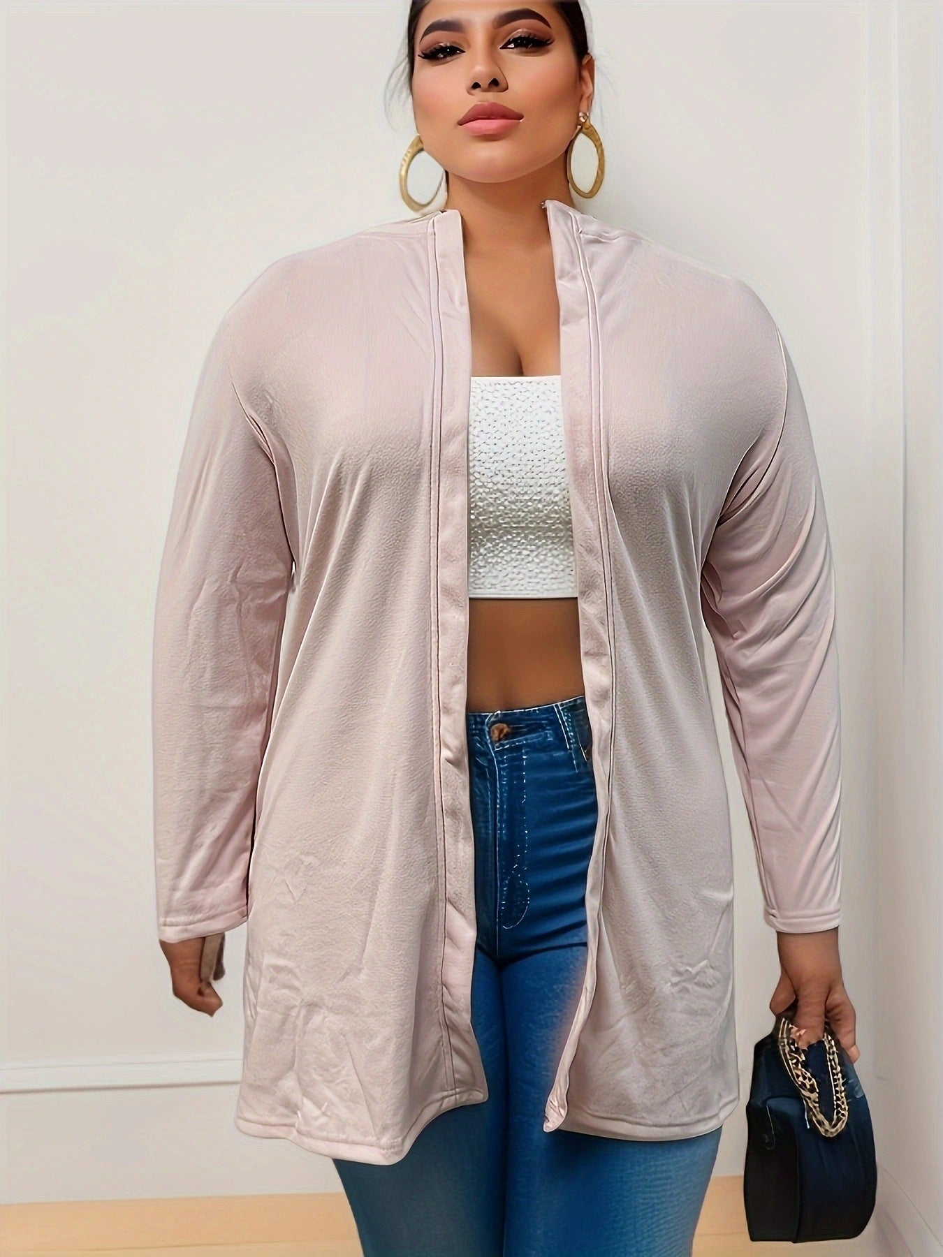 Women's Coat Idle Style Loose Plus Size Solid Color Cardigan Women's Clothes