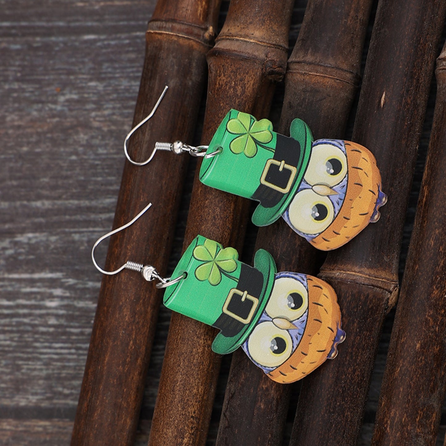 Boucles d’oreilles pendantes en acrylique hibou