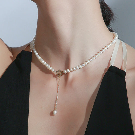 Collier de perles d'eau douce pour femmes, pendentif à la mode, nouveau Design 2024