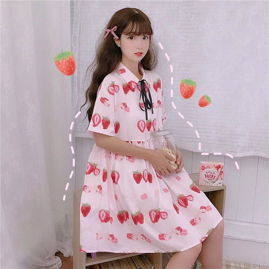 Robe à imprimé fraise pour bébé