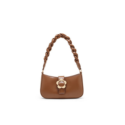 Women's French solid color shoulder bag