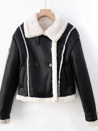 Women's Fashion Fur All-in-One Stand Collar Jacket