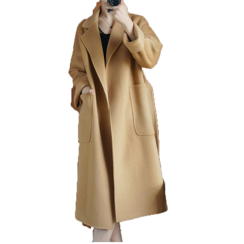 Women's Loose Temperament Mid-length Woolen Coat