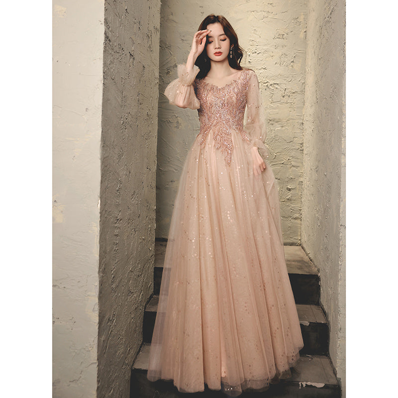 Vestido rosa de princesa con temperamento de hada