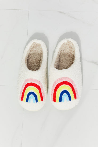 MMShoes Pantoufle en peluche arc-en-ciel