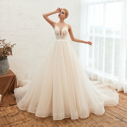 Robe de mariée de luxe Starry Sky Ig Tail Is Thin Baeakless Dream Master