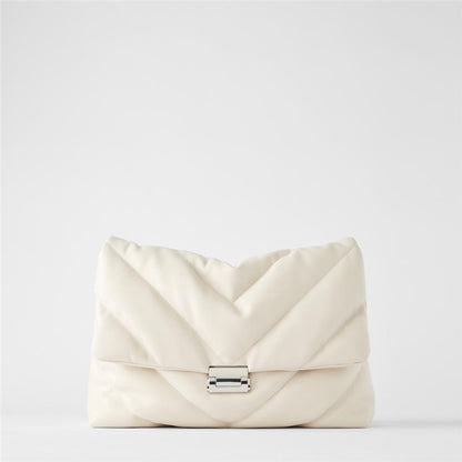 Women'S Bag White Oversized Quilted One-Shoulder Messenger Bag Female Simple All-Match Chain Bag