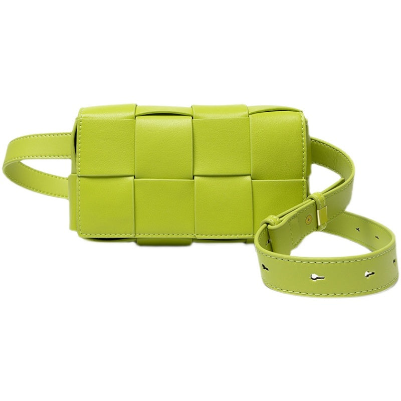 Sac de poitrine tissé en treillis vert avocat diagonale