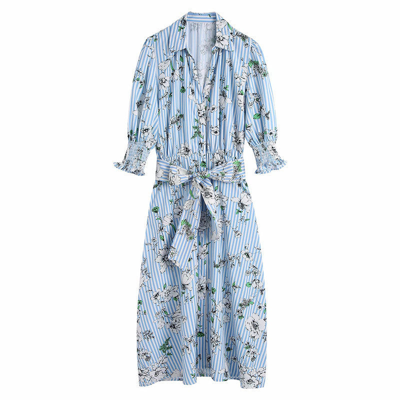 Robe chemise imprimée de style nouveau pour l'été