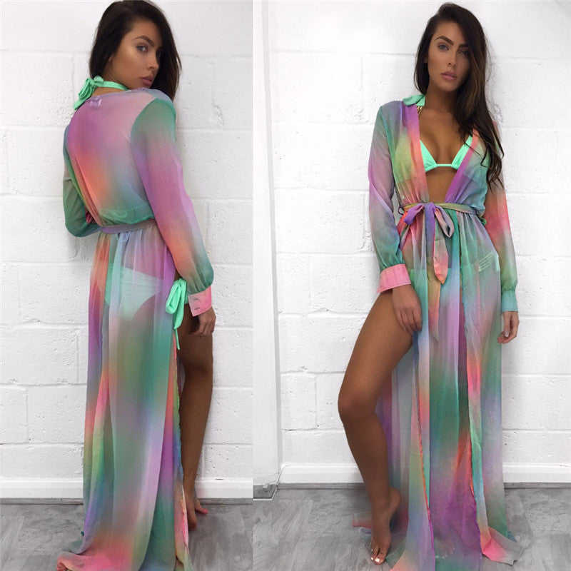 Robe chemisier bikini Robe en mousseline imprimée