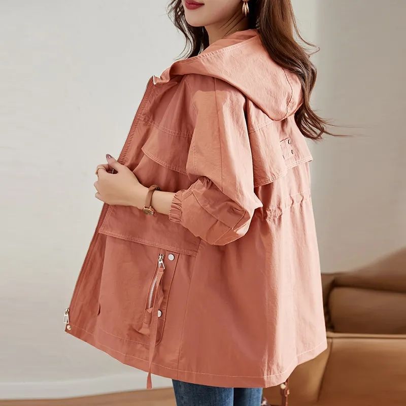 Trench-coat grande taille de style occidental pour maman d'âge moyen