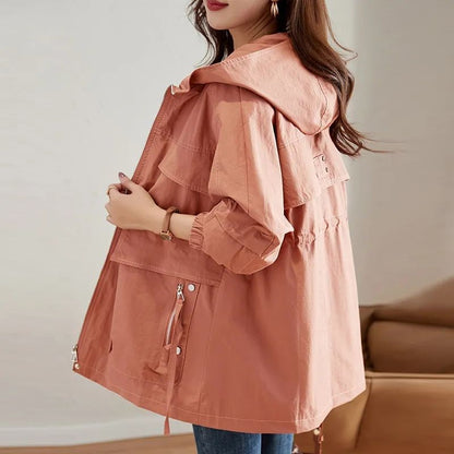 Trench-coat grande taille de style occidental pour maman d'âge moyen