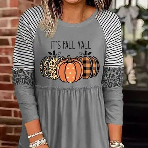 Women's Striped Pumpkin Princess Multicolor Dress