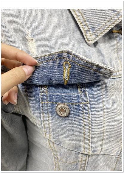 Casual Fashion Wash Denim Short Coat For Women