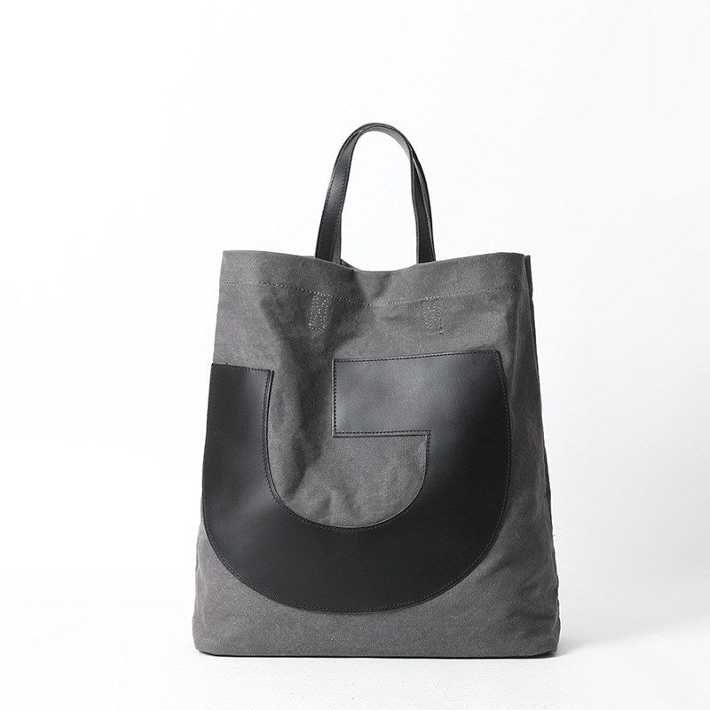 First layer cowhide canvas bag