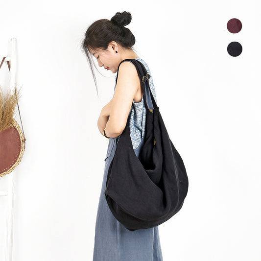 Sac bandoulière simple en coton et lin