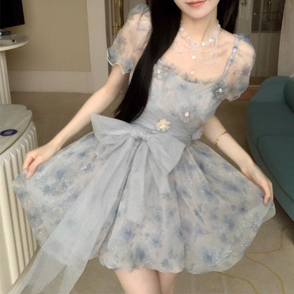 French Cute Youth-looking Bud Tulle Tutu Dress