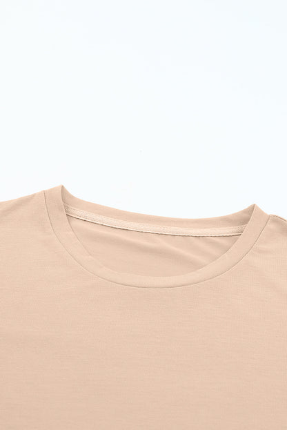 White Casual Plain Crew Neck Tee