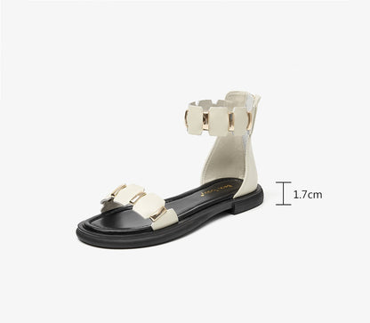 One Word Strap Sandal Leather Niche Soft Sole Fairy Shoes