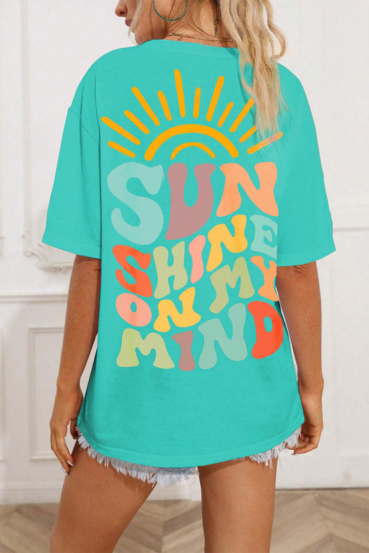 Camiseta gráfica SUNSHINE ON MY MIND rosa brillante