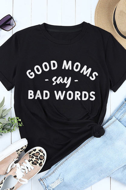 Camiseta gráfica con estampado de letras casual negra