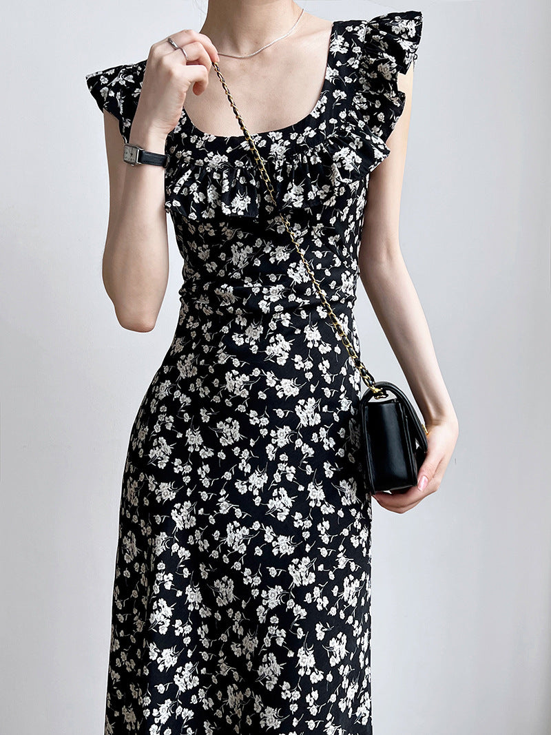 Fashion Personality Ruffled Floral Dress Women